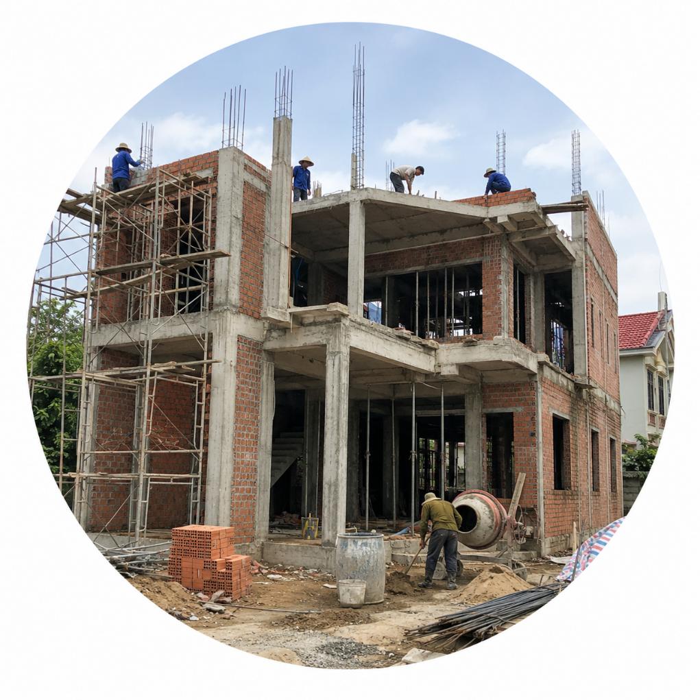 Thi công phần thô dân dụng